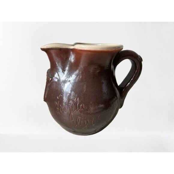 Portuguese Redware Pitcher with coat of arms  5' tall - Picture 1 of 14